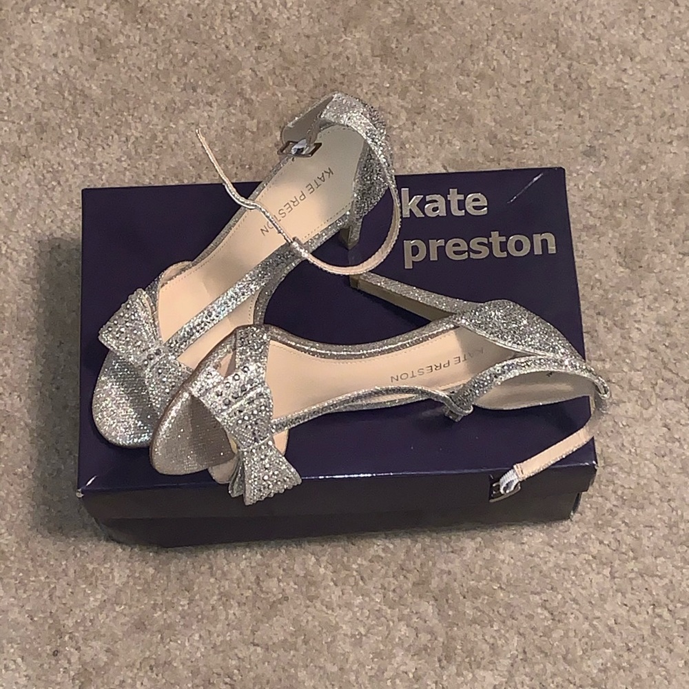 Kate Preston Silver Heels (WORN ONCE)
